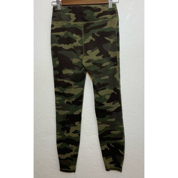 J Crew Weekend Size Small Women Green Camo leggings Media Pocket Athleisure - Picture 4 of 7